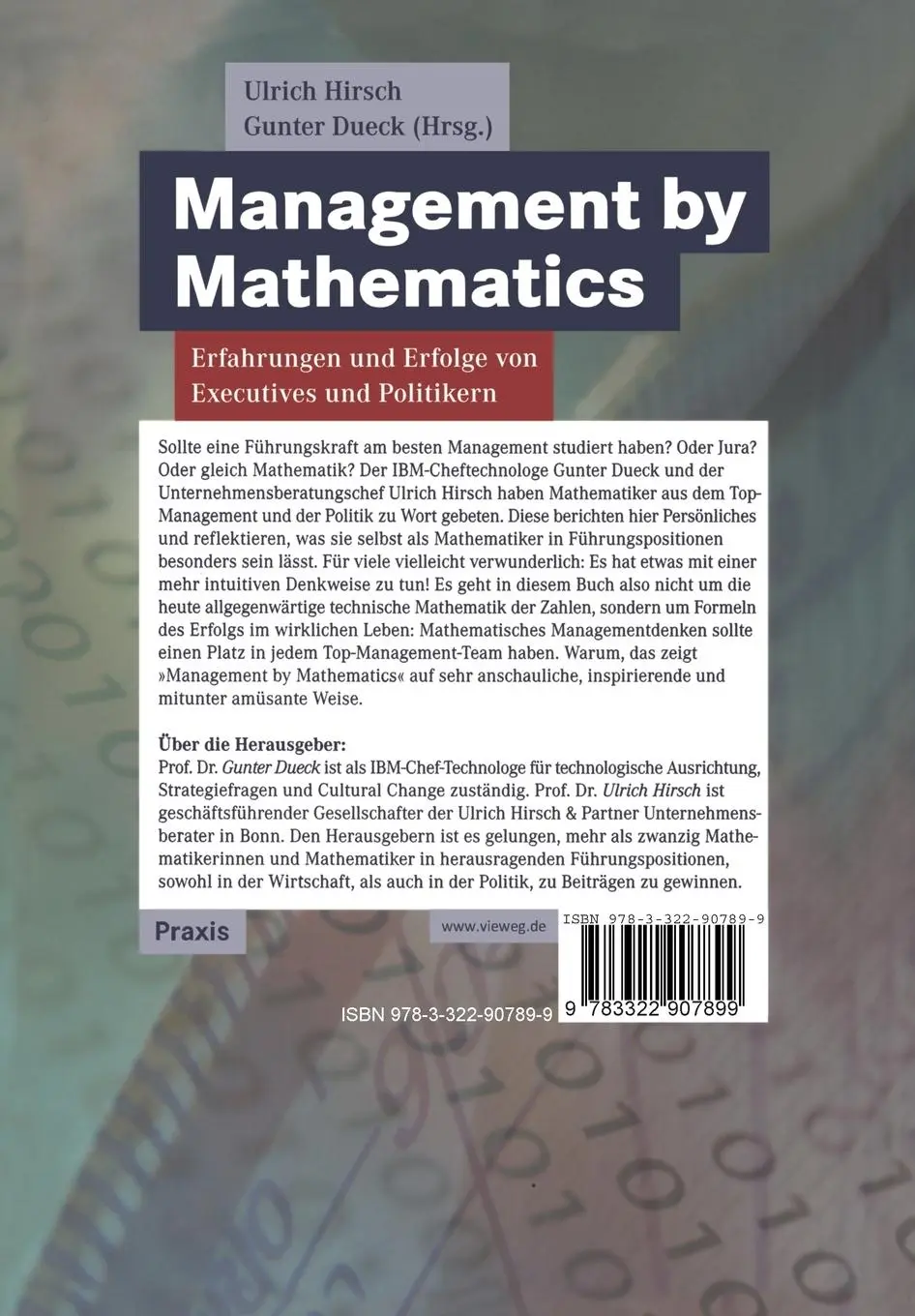 Rückseite: 9783322907899 | Management by Mathematics | Gunter Dueck (u. a.) | Taschenbuch | xi