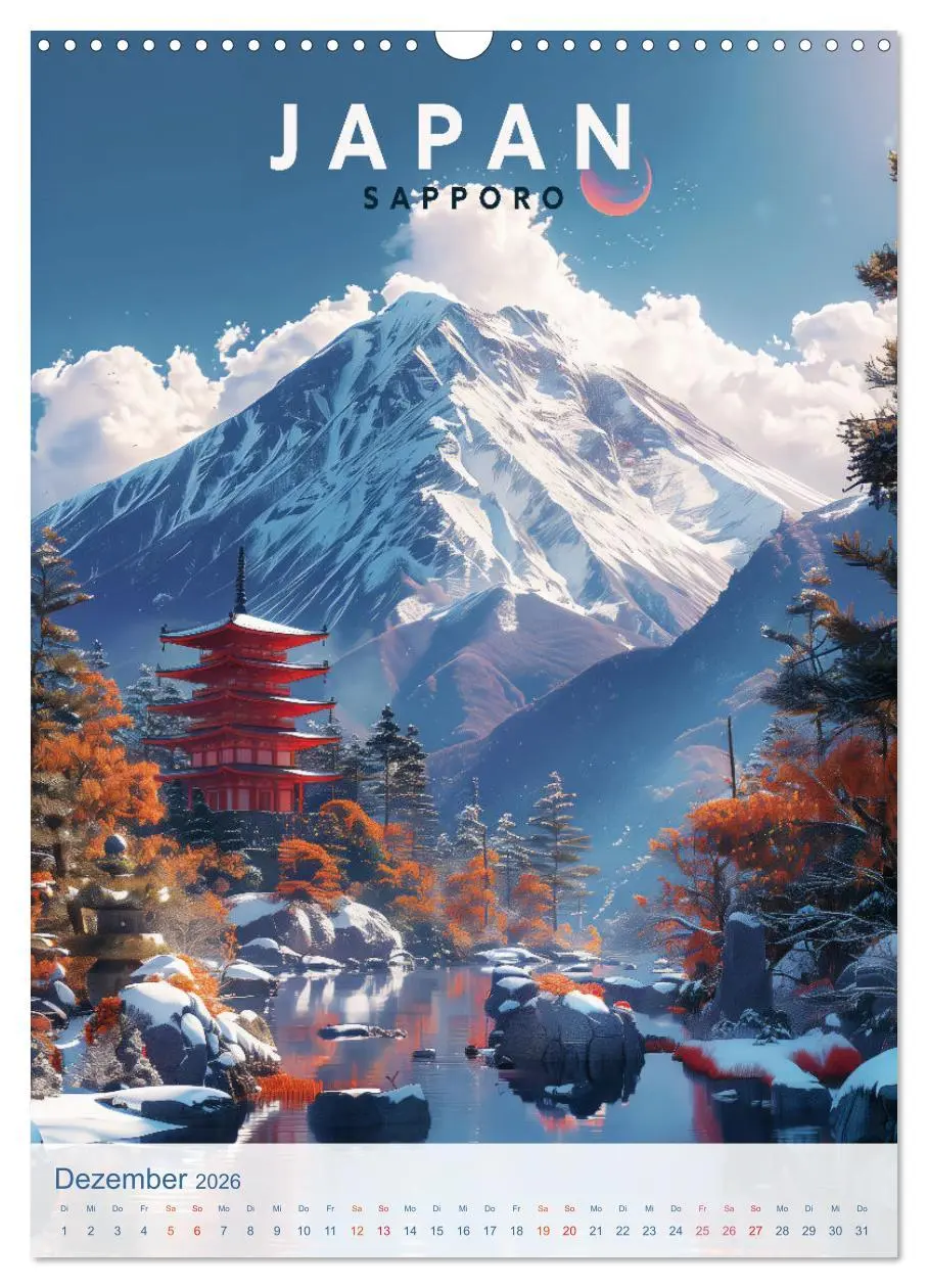 Bild: 9783457267899 | Japan - Old School Poster Style (Wandkalender 2026 DIN A3 hoch),...
