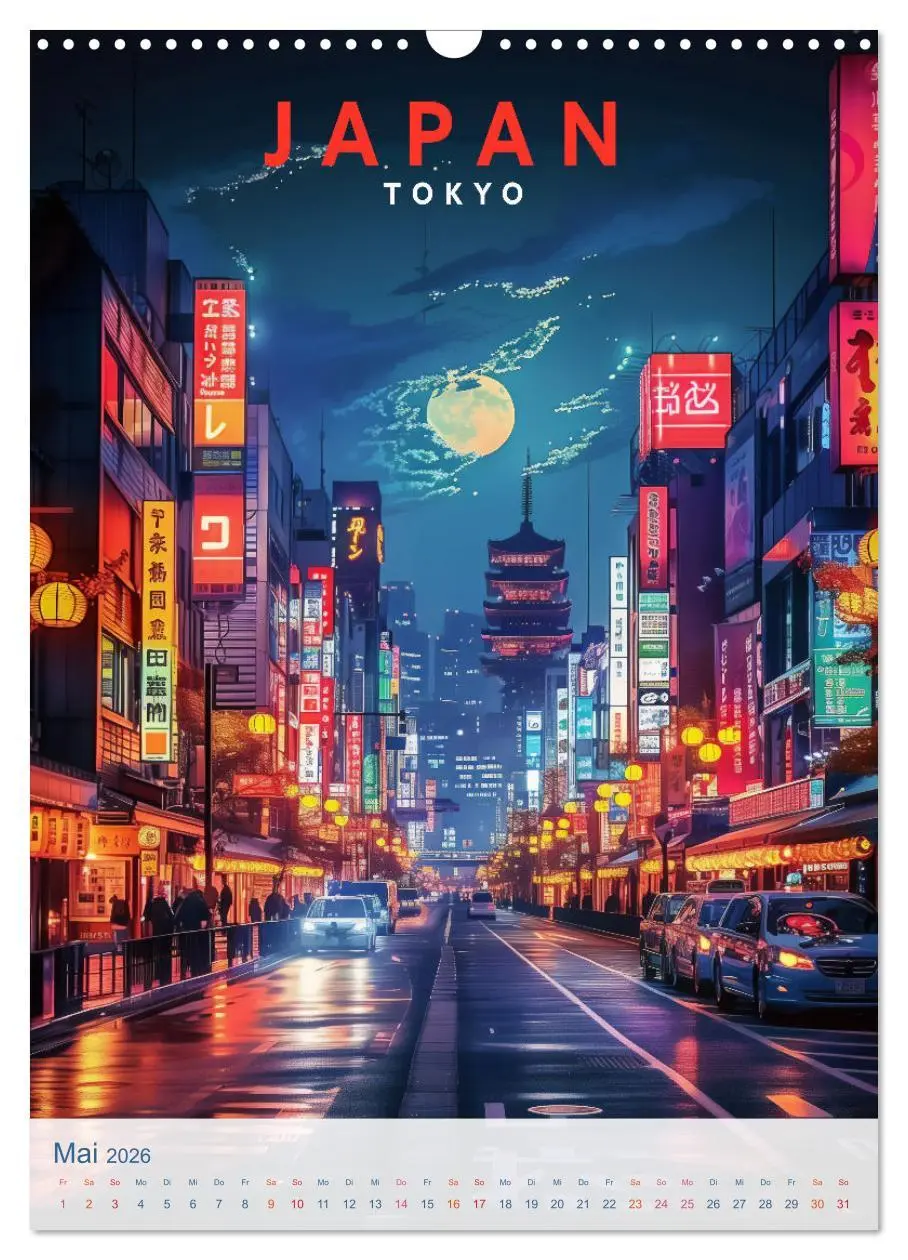 Bild: 9783457267899 | Japan - Old School Poster Style (Wandkalender 2026 DIN A3 hoch),...