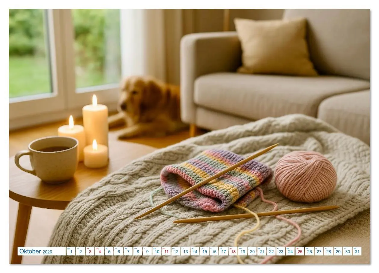 Bild: 9783516618099 | Stricken und Wolle (hochwertiger Premium Wandkalender 2026 DIN A2...