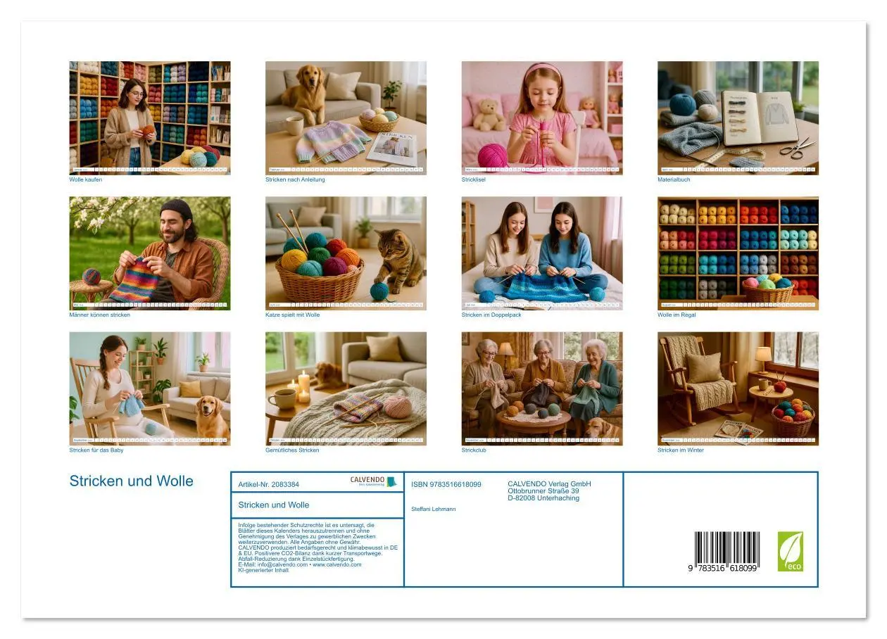 Bild: 9783516618099 | Stricken und Wolle (hochwertiger Premium Wandkalender 2026 DIN A2...