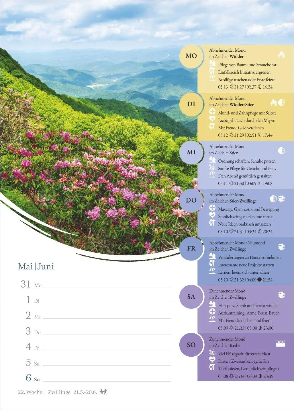 Bild: 9783840038099 | Mondkalender Wochenkalender 2027 - 53 Wochenblätter mit praktischen...