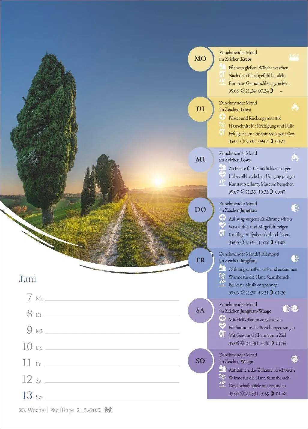 Bild: 9783840038099 | Mondkalender Wochenkalender 2027 - 53 Wochenblätter mit praktischen...