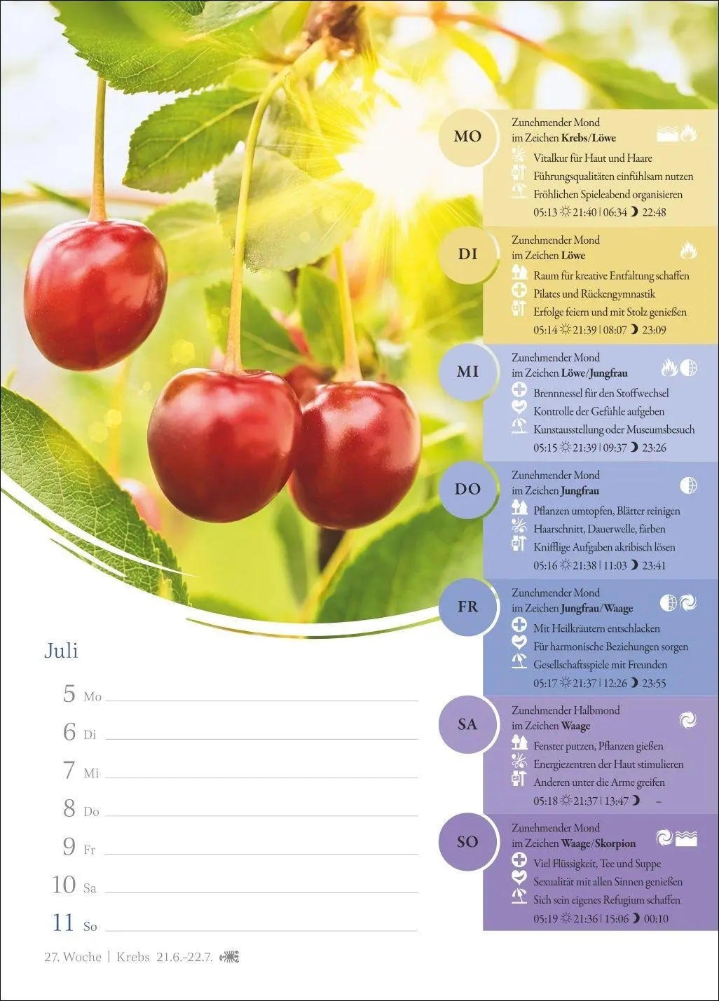 Bild: 9783840038099 | Mondkalender Wochenkalender 2027 - 53 Wochenblätter mit praktischen...
