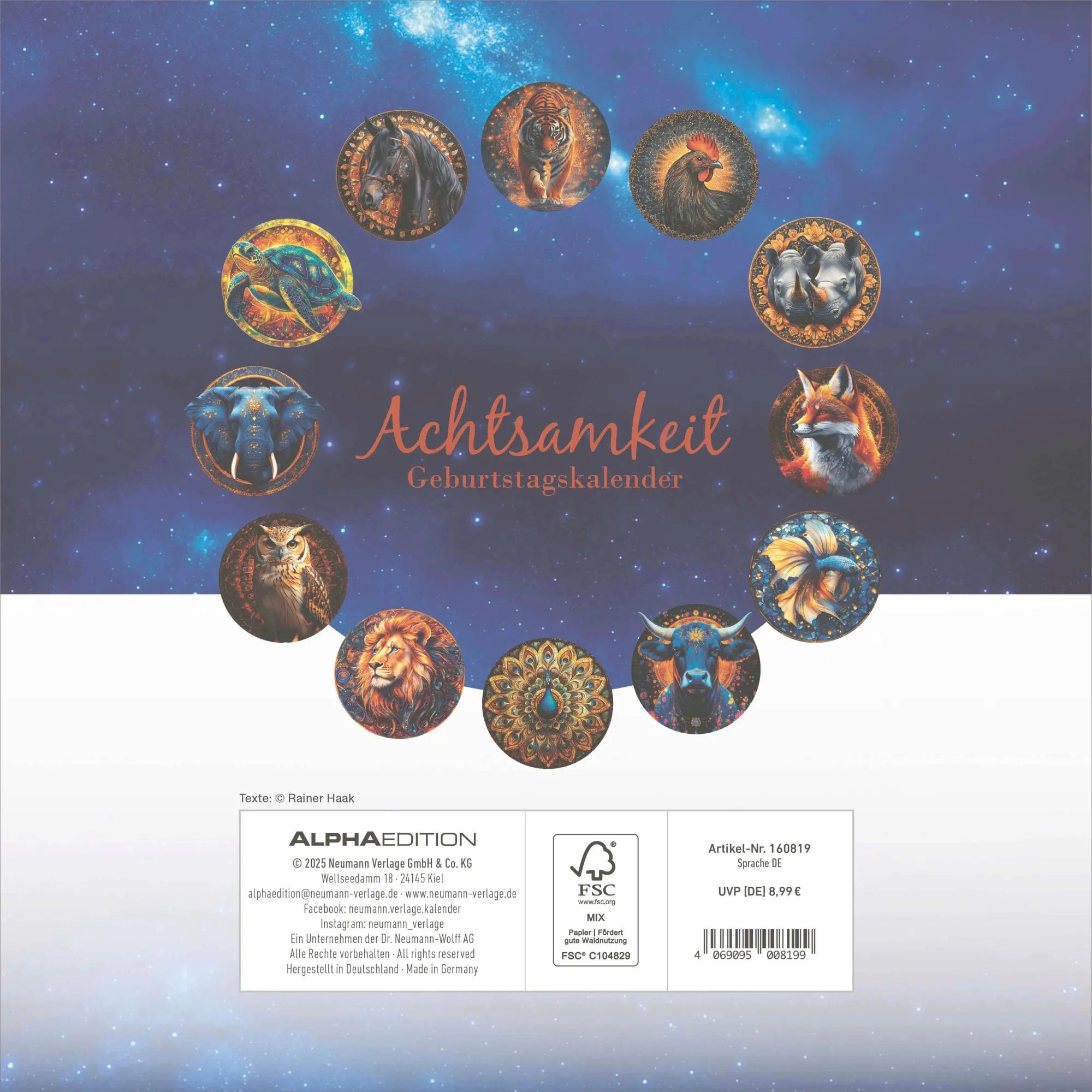 Rückseite: 4069095008199 | Achtsamkeit Geburtstagskalender | Kalender | 14 S. | Deutsch