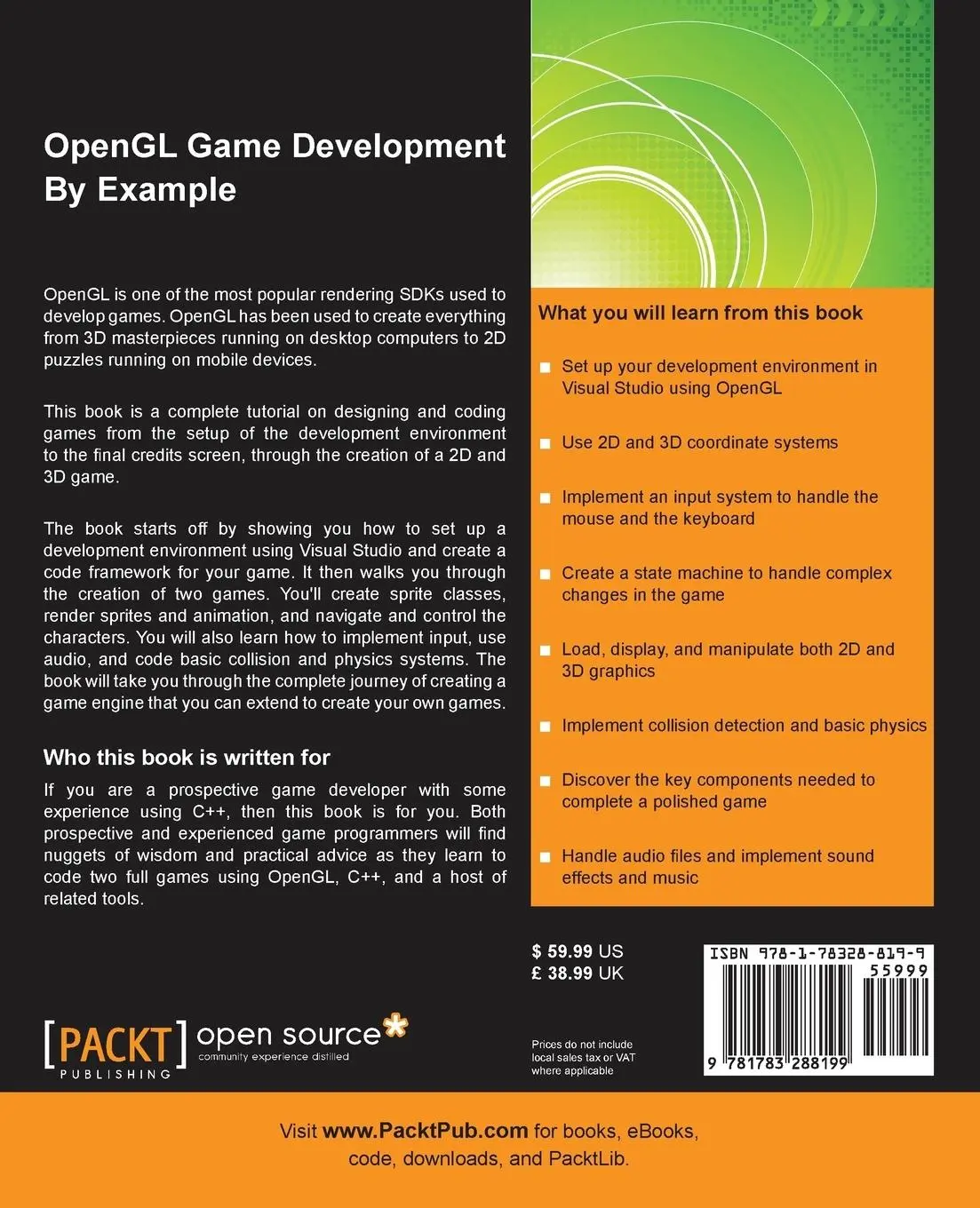 Rückseite: 9781783288199 | OpenGL Game Development By Example | Robert Madsen (u. a.) | Buch