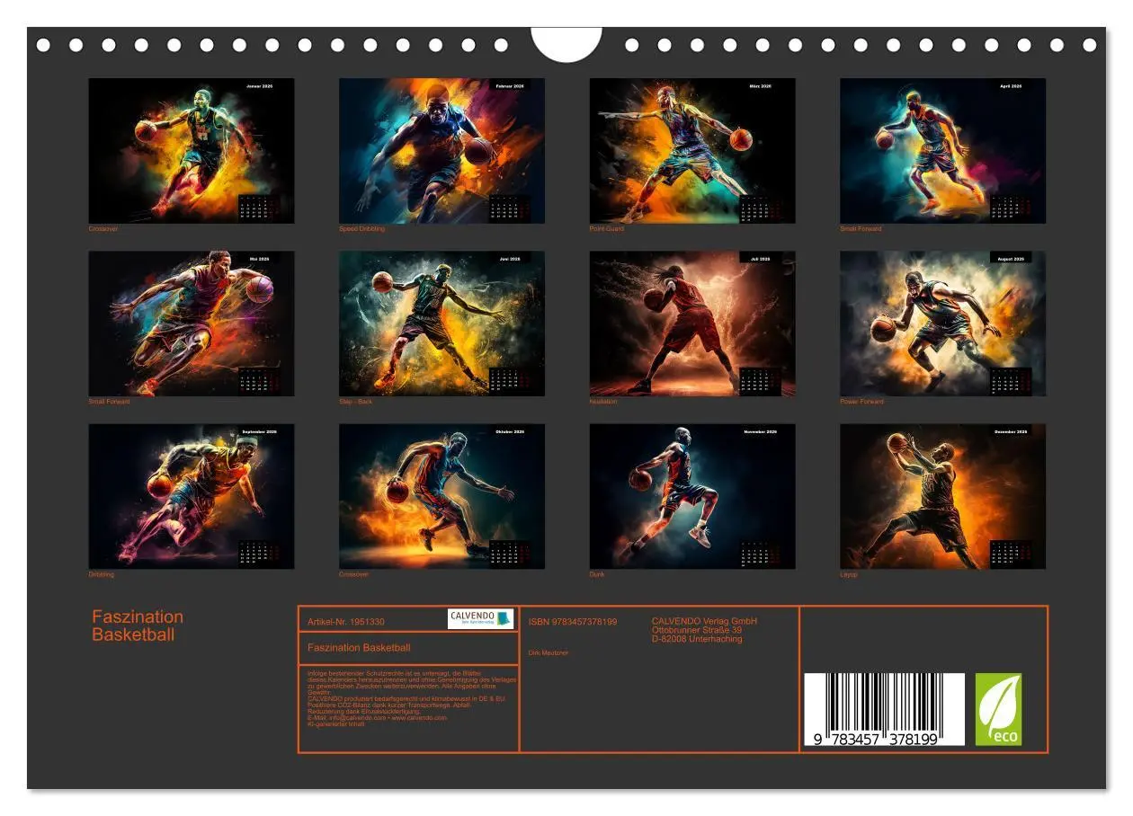 Bild: 9783457378199 | Faszination Basketball (Wandkalender 2026 DIN A4 quer), CALVENDO...