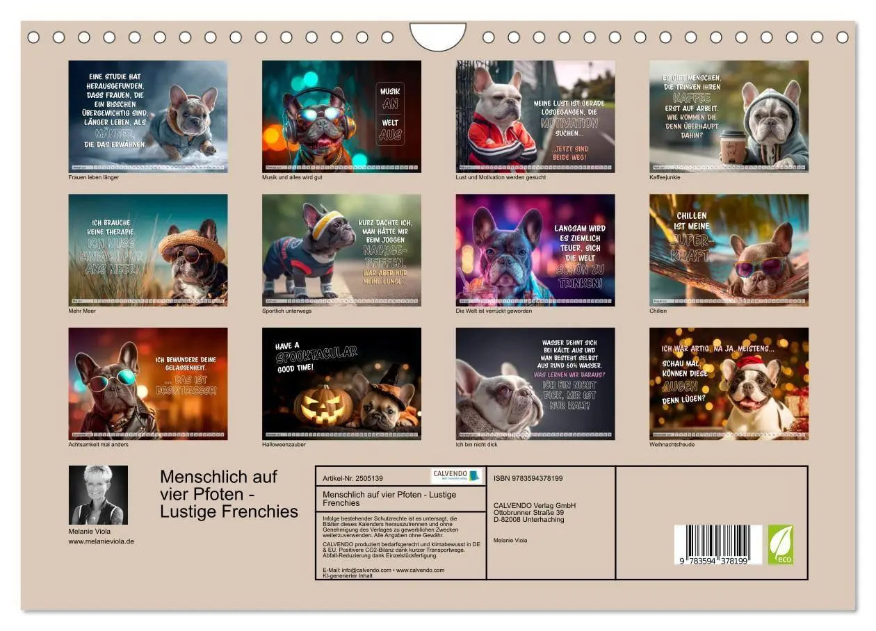 Bild: 9783594378199 | Menschlich auf vier Pfoten - Lustige Frenchies (Wandkalender 2027...