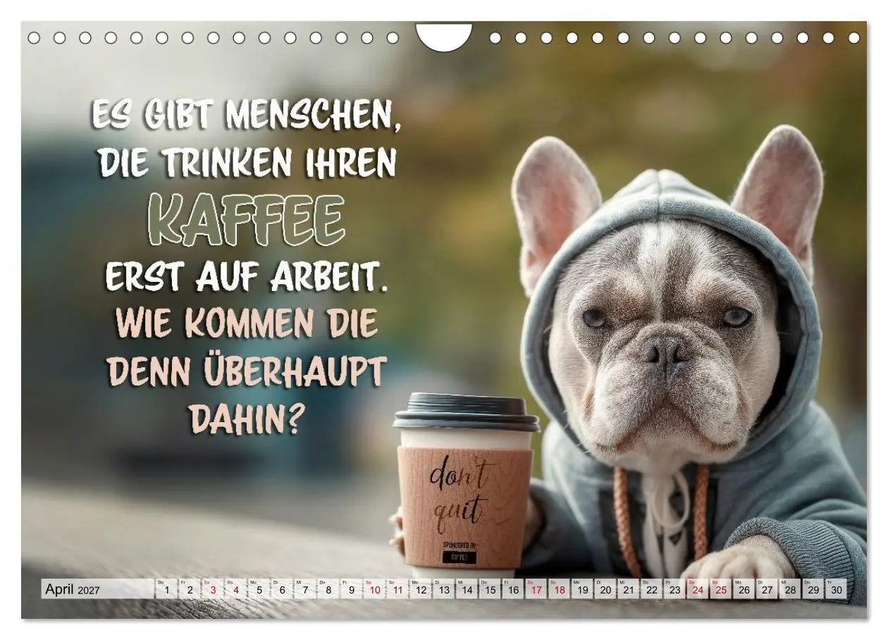 Bild: 9783594378199 | Menschlich auf vier Pfoten - Lustige Frenchies (Wandkalender 2027...