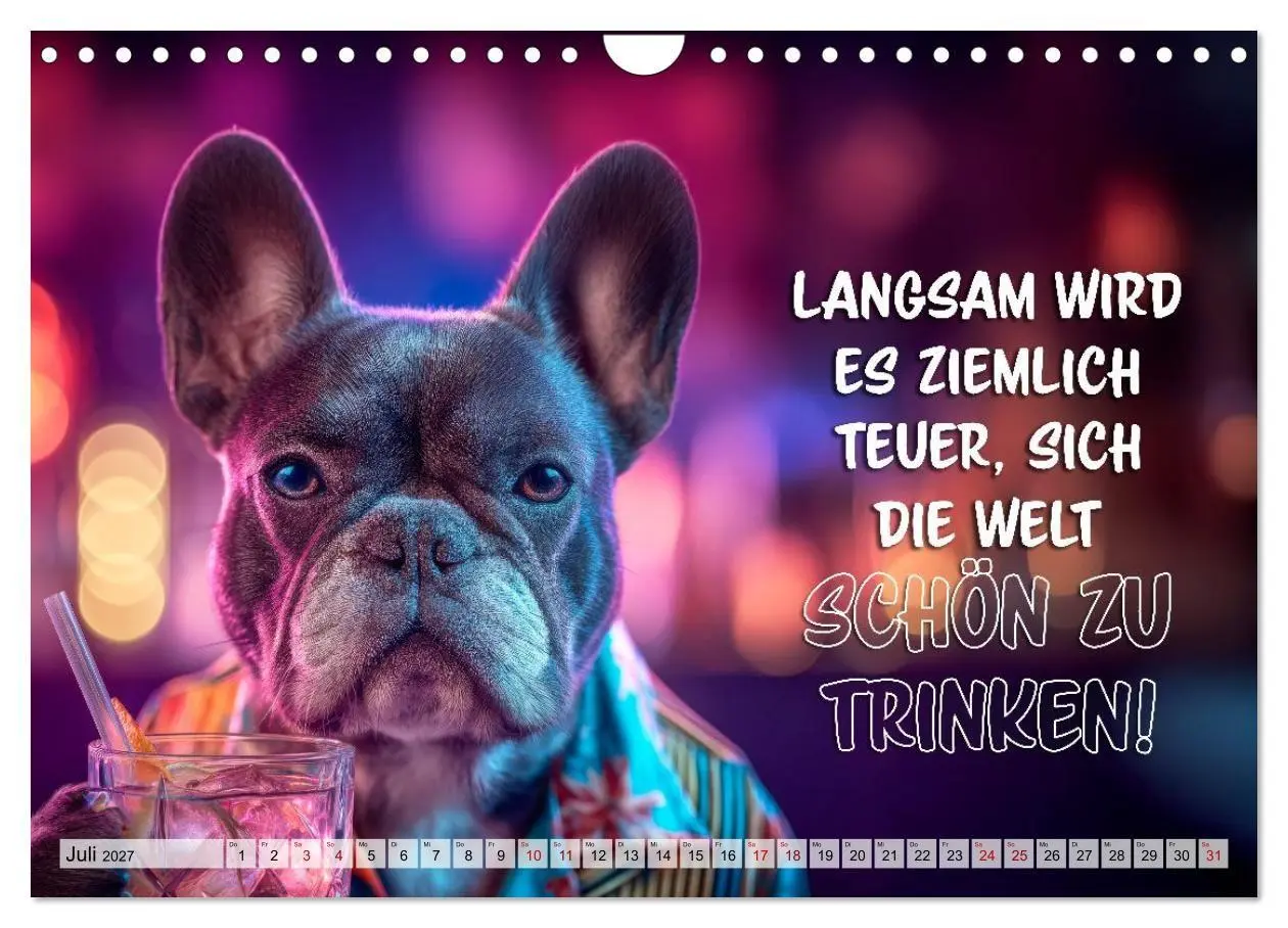 Bild: 9783594378199 | Menschlich auf vier Pfoten - Lustige Frenchies (Wandkalender 2027...