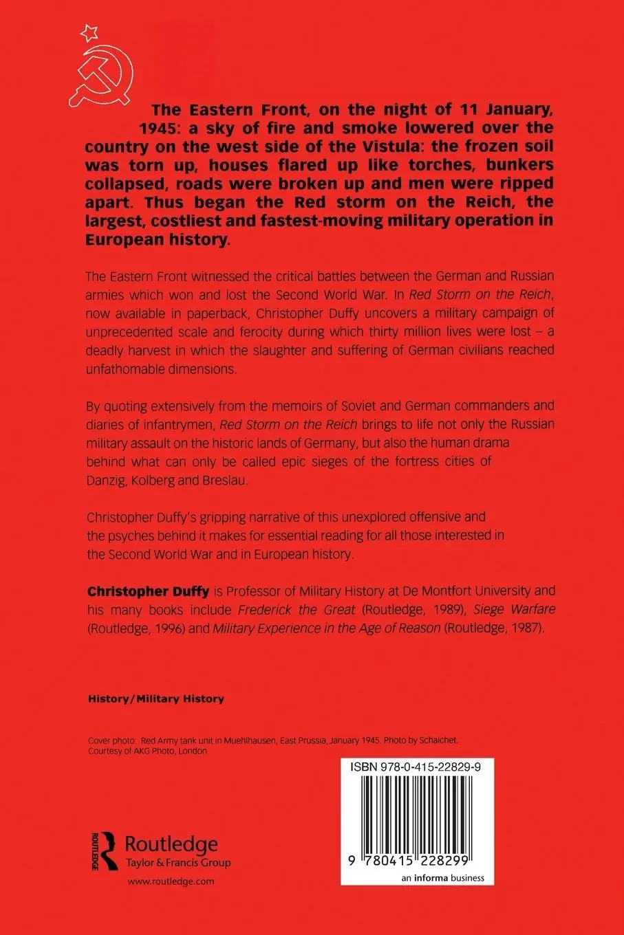 Rückseite: 9780415228299 | Red Storm on the Reich | The Soviet March on Germany 1945 | Duffy