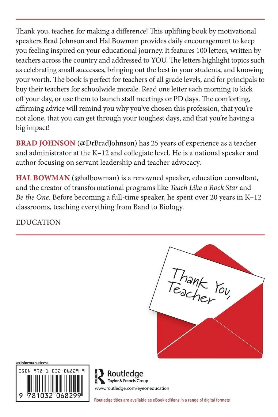 Rückseite: 9781032068299 | Thank You, Teacher | Brad Johnson (u. a.) | Taschenbuch | Englisch