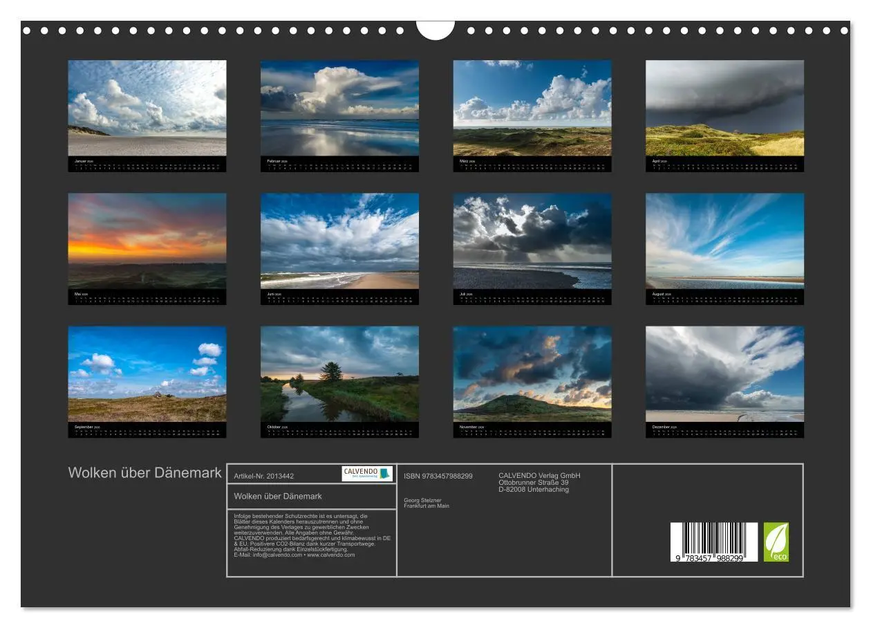 Bild: 9783457988299 | Wolken über Dänemark (Wandkalender 2026 DIN A3 quer), CALVENDO...