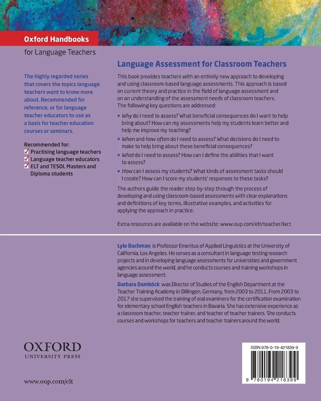 Rückseite: 9780194218399 | Language Assessment for Classroom Teachers | Barbara DambA¶ck (u. a.)