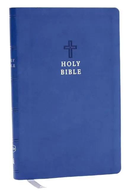 Cover: 9781400338399 | NKJV Holy Bible, Value Ultra Thinline, Blue Leathersoft, Red...