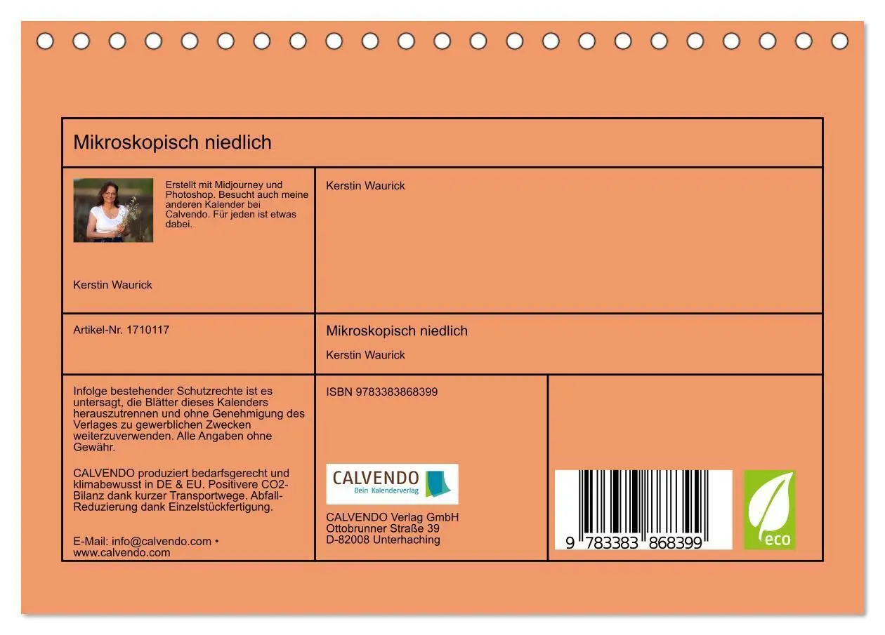 Bild: 9783383868399 | Mikroskopisch niedlich (Tischkalender 2025 DIN A5 quer), CALVENDO...