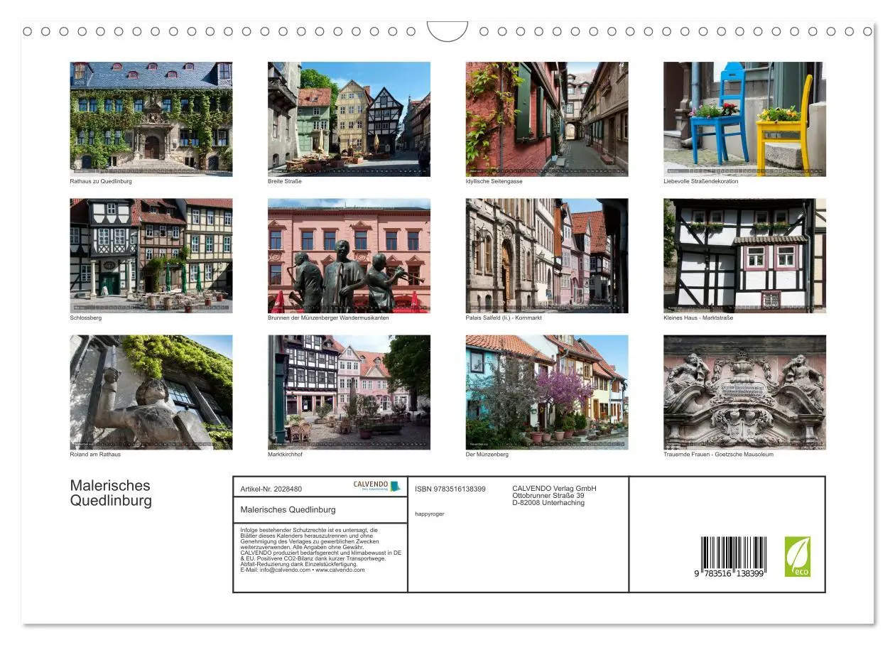 Bild: 9783516138399 | Malerisches Quedlinburg (Wandkalender 2026 DIN A3 quer), CALVENDO...