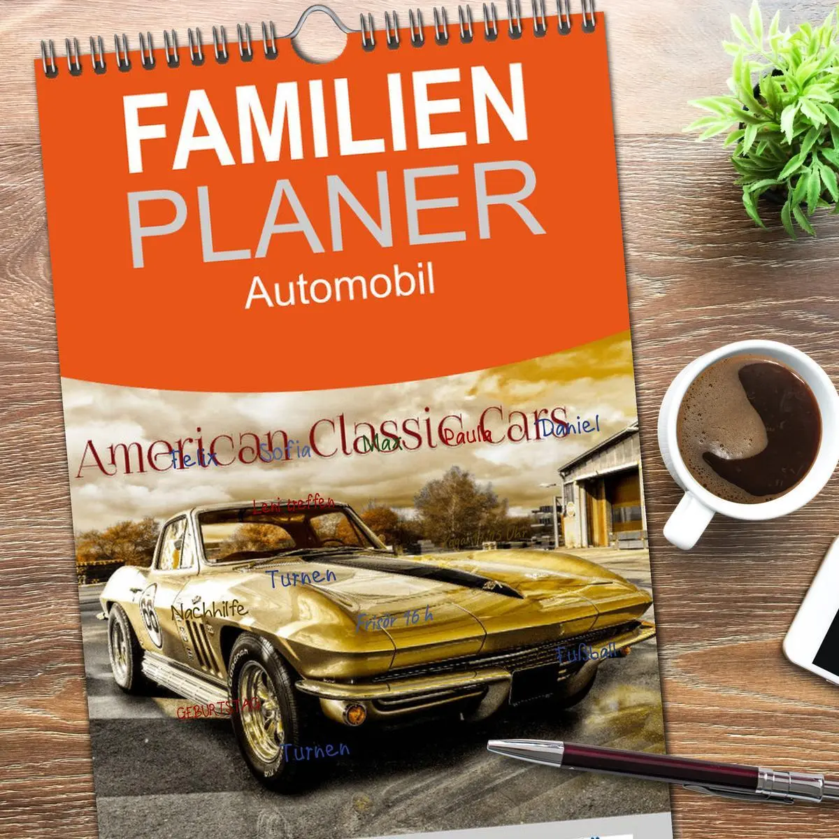 Bild: 9783516518399 | Familienplaner 2026 - American Classic Cars mit 5 Spalten...