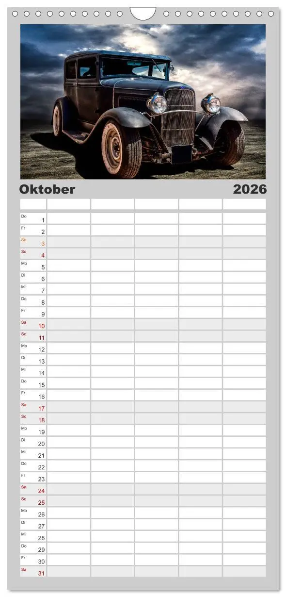 Bild: 9783516518399 | Familienplaner 2026 - American Classic Cars mit 5 Spalten...