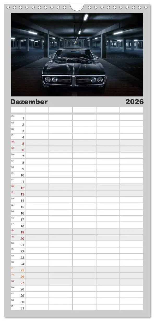 Bild: 9783516518399 | Familienplaner 2026 - American Classic Cars mit 5 Spalten...