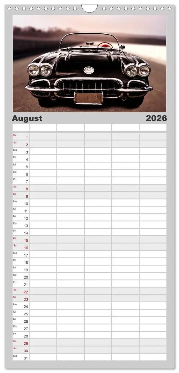 Bild: 9783516518399 | Familienplaner 2026 - American Classic Cars mit 5 Spalten...
