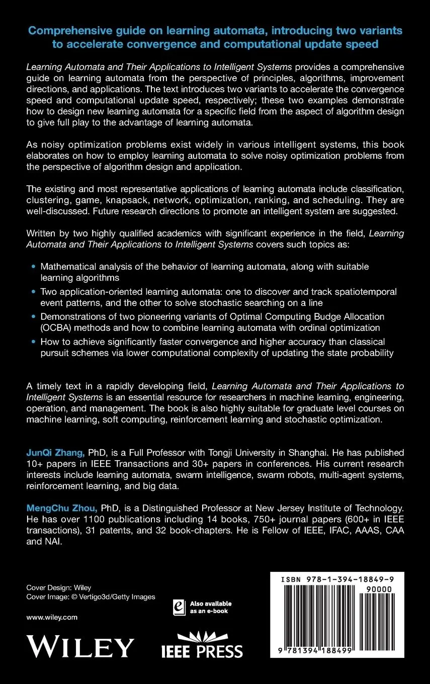 Rückseite: 9781394188499 | Learning Automata and Their Applications to Intelligent Systems | Buch