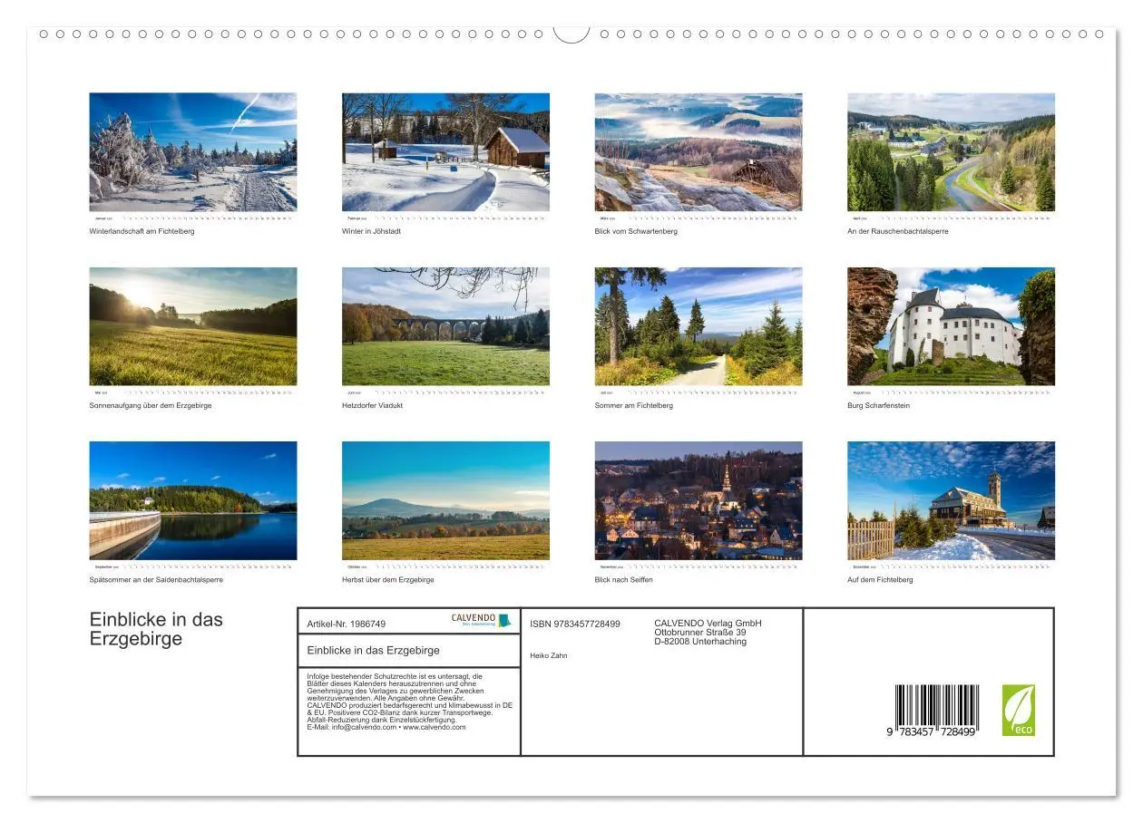 Bild: 9783457728499 | Einblicke in das Erzgebirge (hochwertiger Premium Wandkalender 2026...
