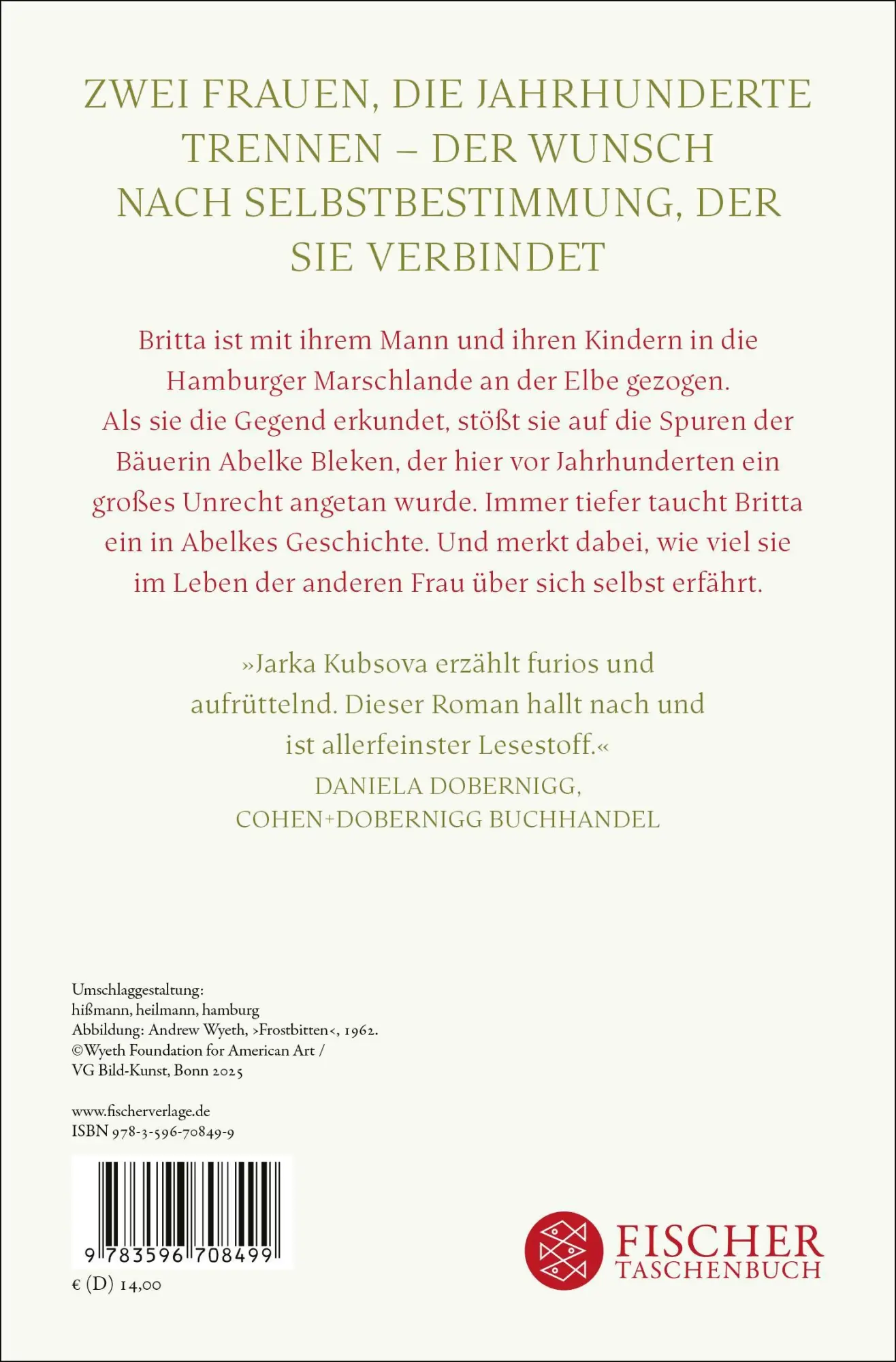Rückseite: 9783596708499 | Marschlande | Roman | Jarka Kubsova | Taschenbuch | 320 S. | Deutsch