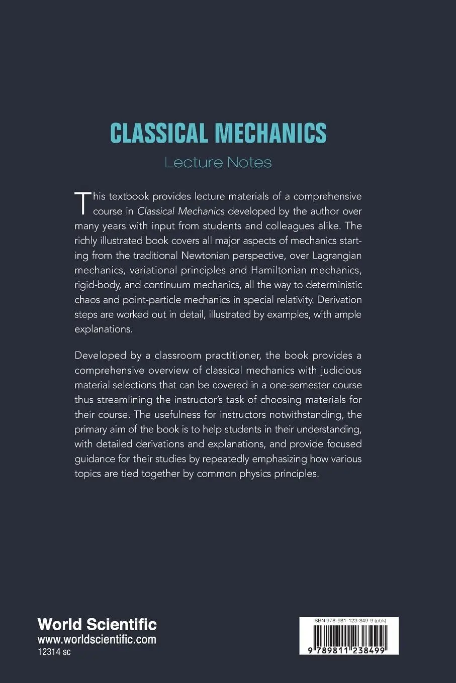 Rückseite: 9789811238499 | CLASSICAL MECHANICS | LECTURE NOTES | Haberzettl Helmut | Taschenbuch
