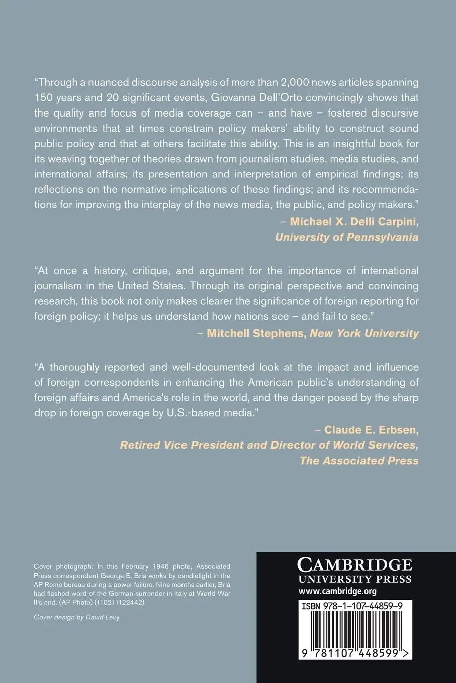 Rückseite: 9781107448599 | American Journalism and International Relations | Giovanna Dell'Orto