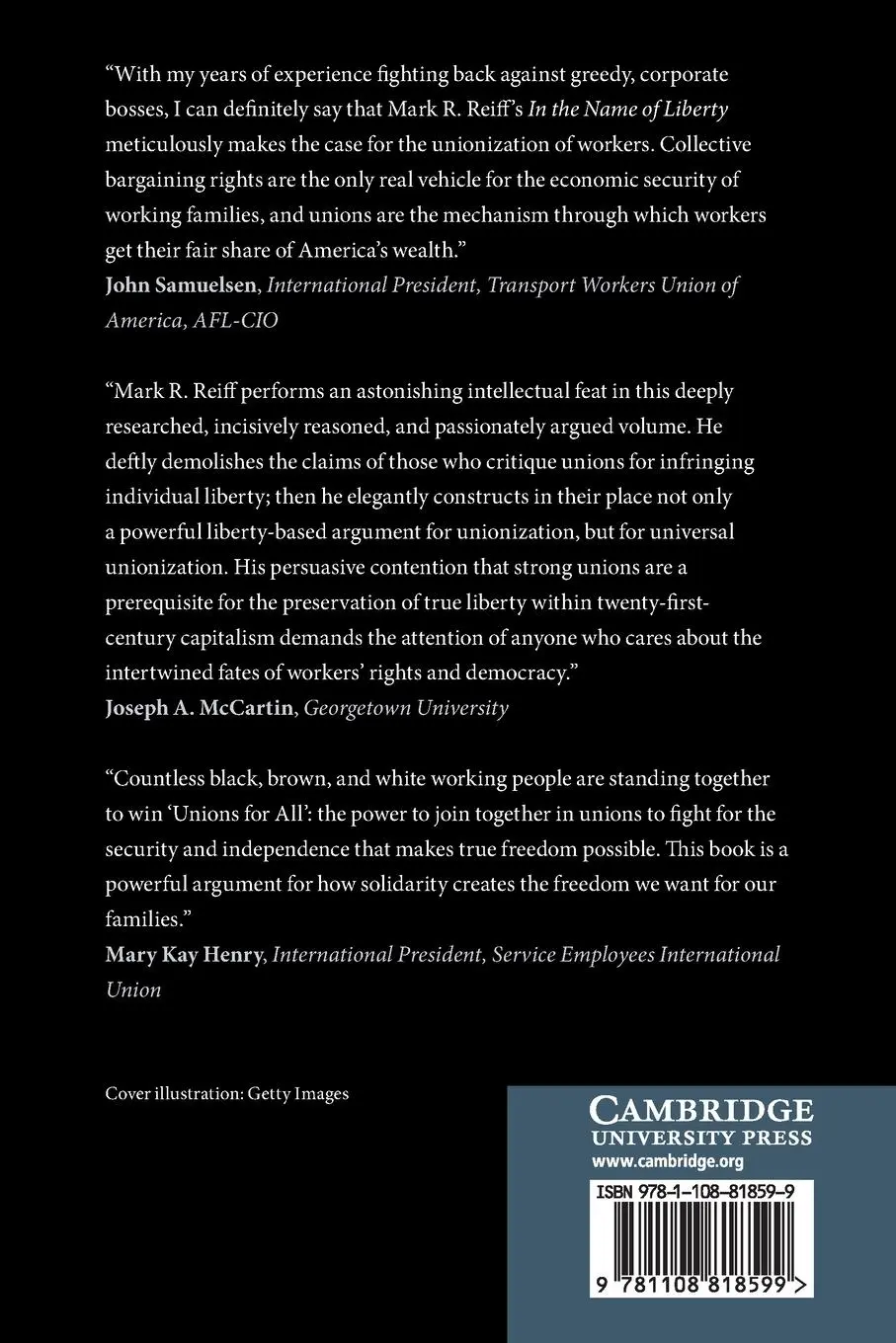 Rückseite: 9781108818599 | In the Name of Liberty | The Argument for Universal Unionization