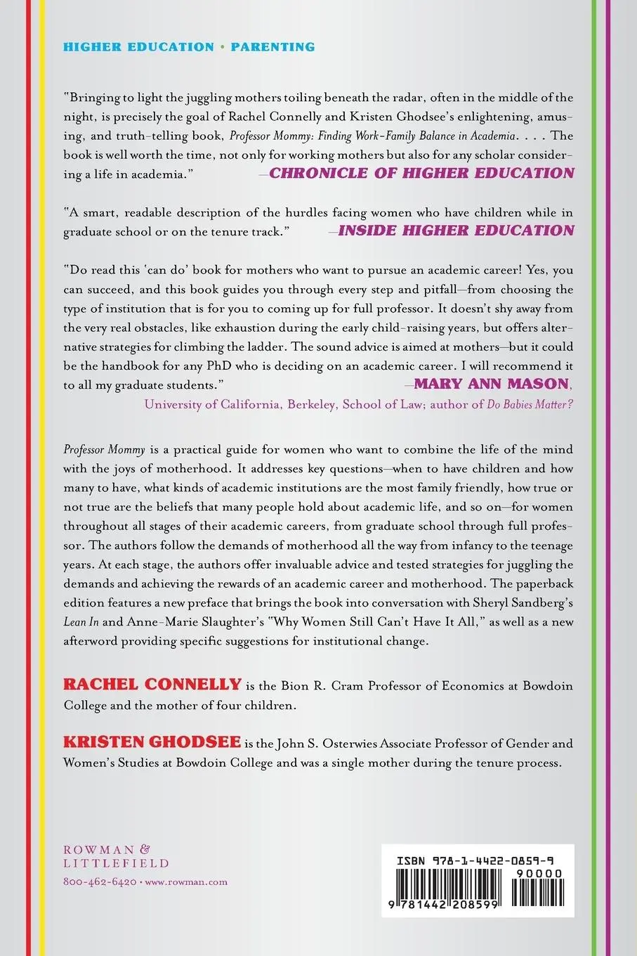 Rückseite: 9781442208599 | Professor Mommy | Finding Work-Family Balance in Academia | Buch
