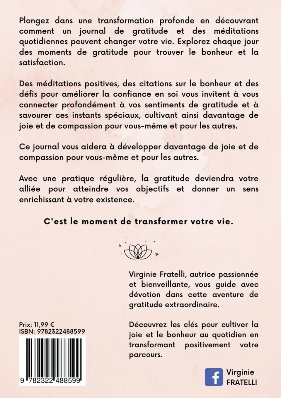 Rückseite: 9782322488599 | Journal de gratitude | Cultivez votre bonheur en 5 minutes par jour