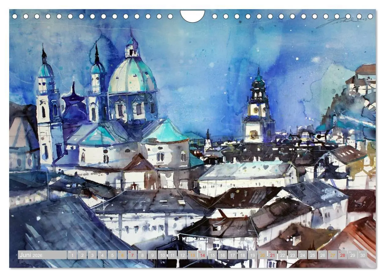 Bild: 9783516118599 | Aquarelle aus der Mozartstadt Salzburg (Wandkalender 2026 DIN A4...