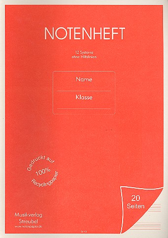 Cover: 9990051668599 | Notenheft 12 Systeme ohne Hilfslinien Din A4 20 Seiten Recyclingpapier