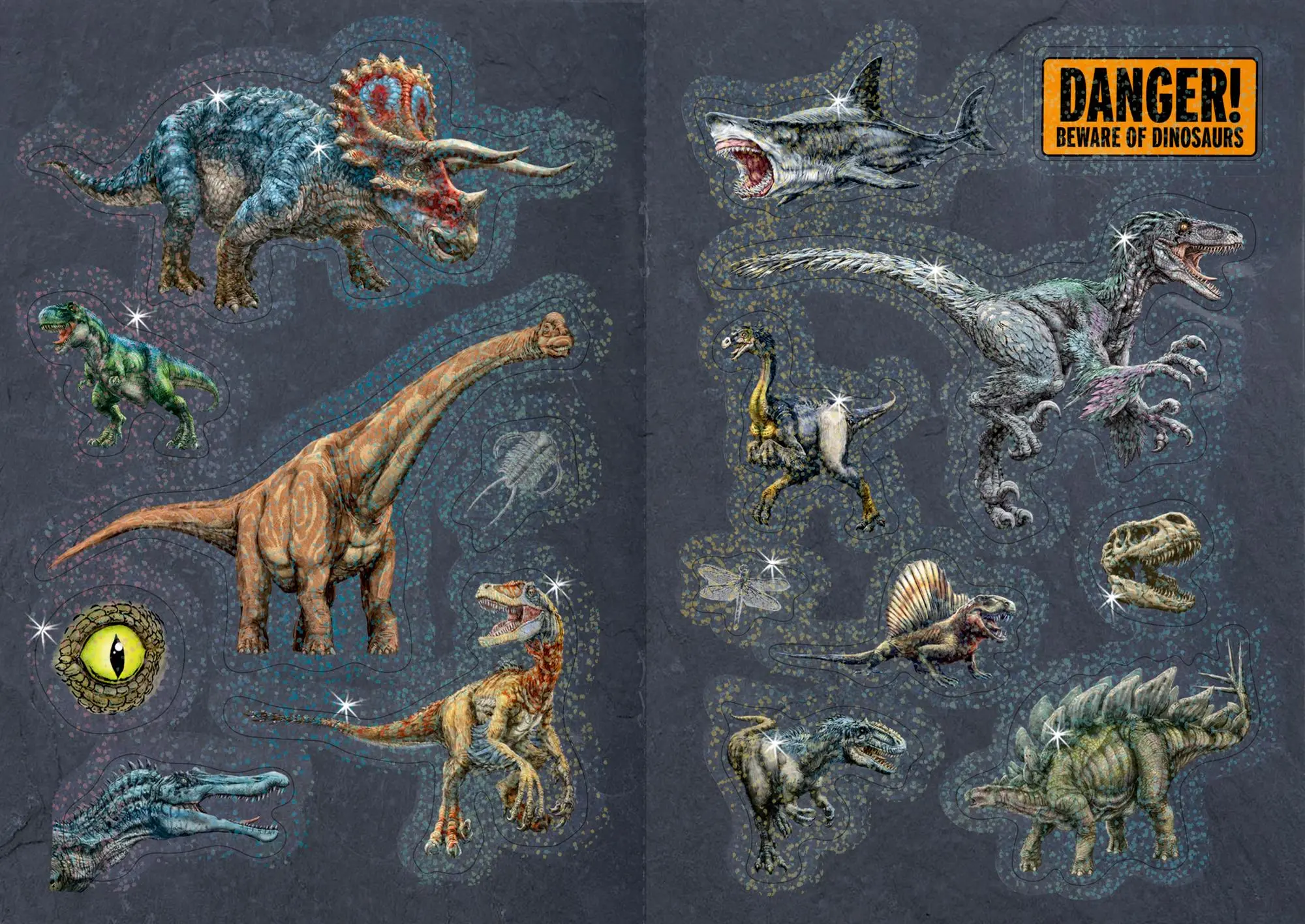 Bild: 4050003958699 | Vorsicht, glitzernde Sticker! (T-Rex World) | Raimund Frey | Buch