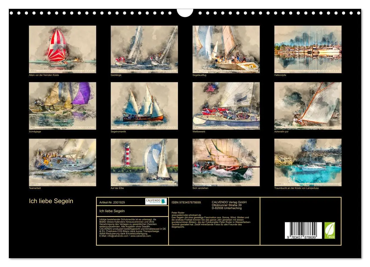 Bild: 9783457878699 | Ich liebe Segeln (Wandkalender 2026 DIN A3 quer), CALVENDO...