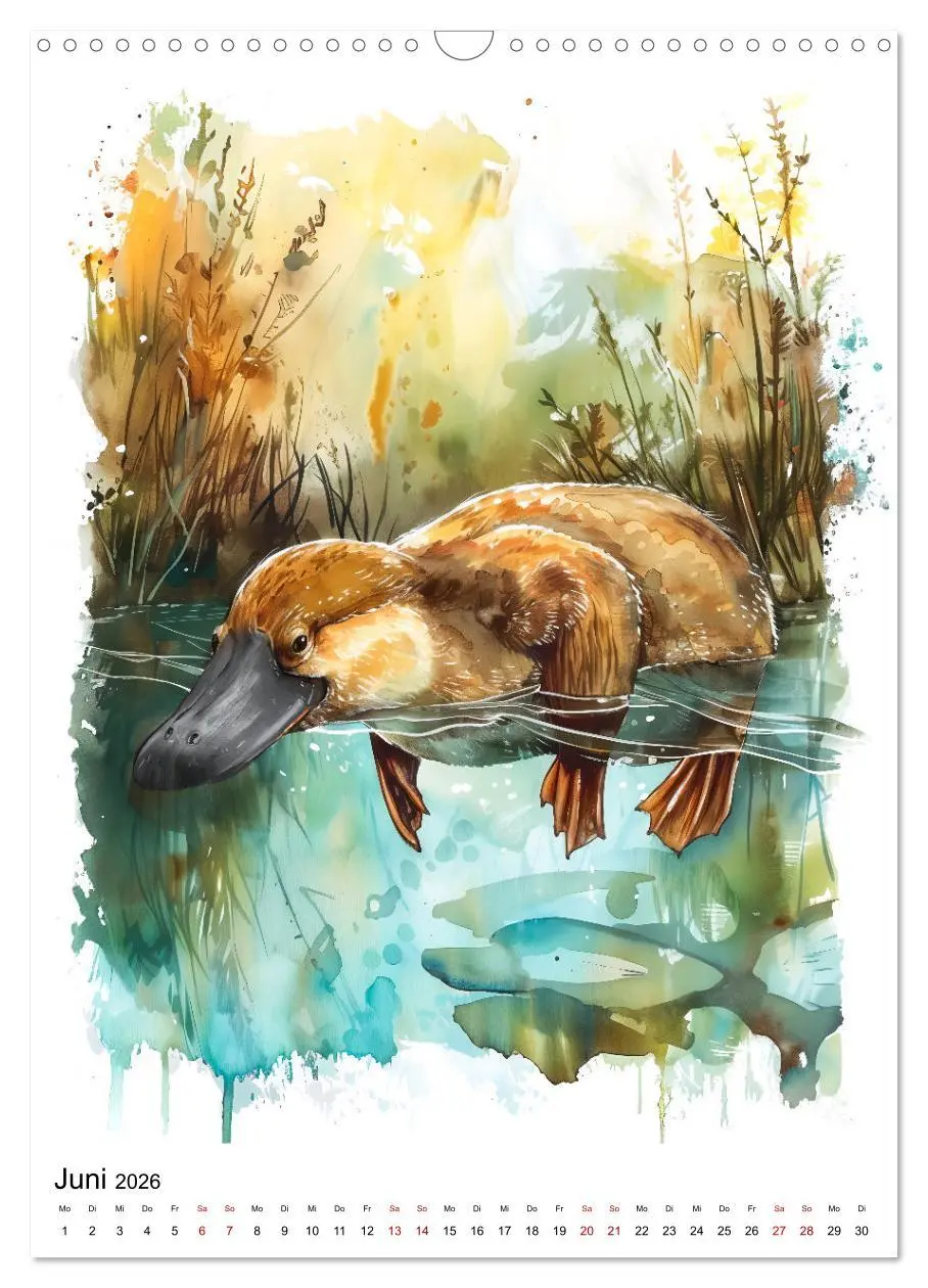 Bild: 9783516278699 | Australiens Tiere - Illustriert in Wasserfarben (Wandkalender 2026...