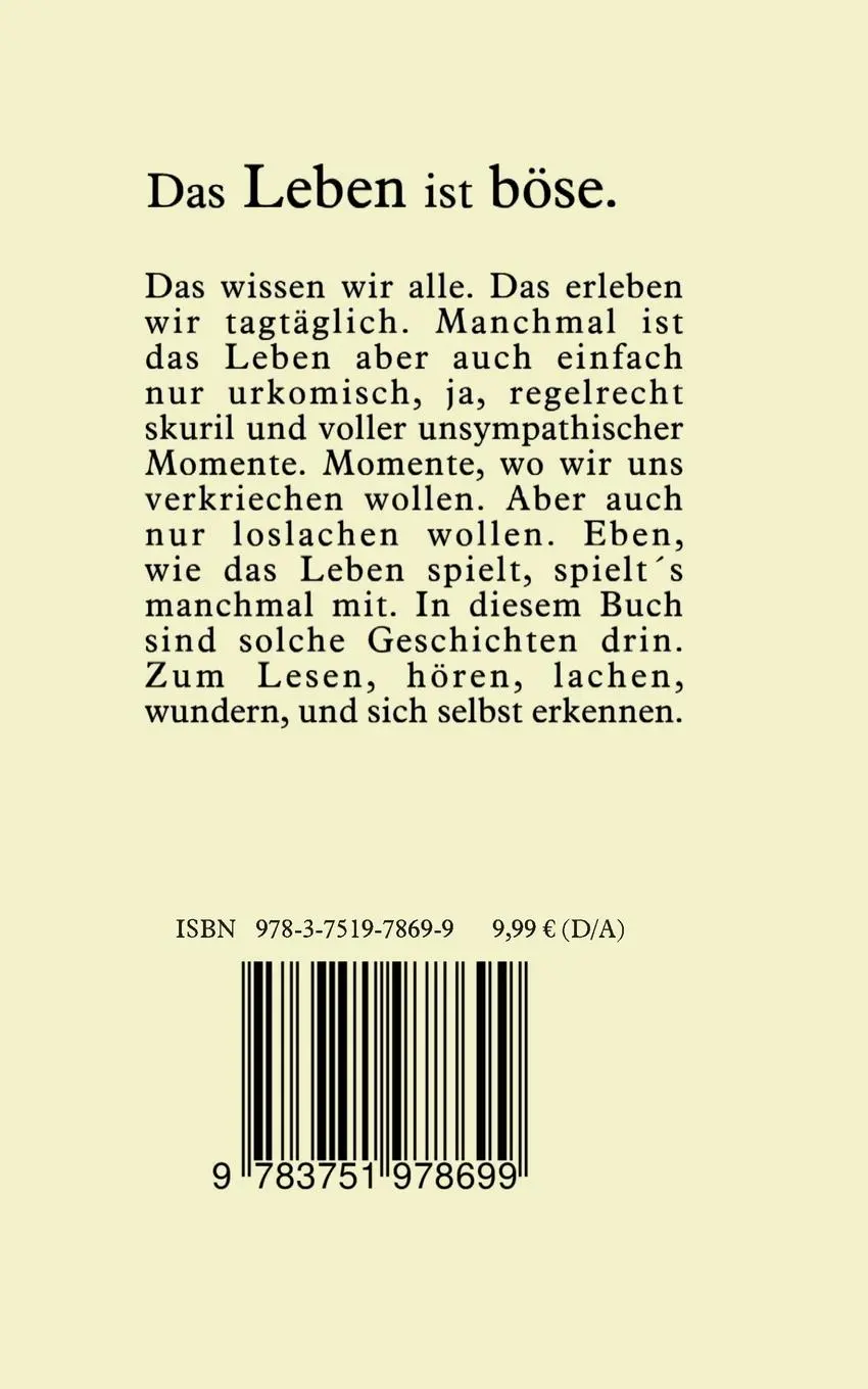 Rückseite: 9783751978699 | Wie´s Leben spielt, spielt´s manchmal mit. | Joschi von Sárközy | Buch