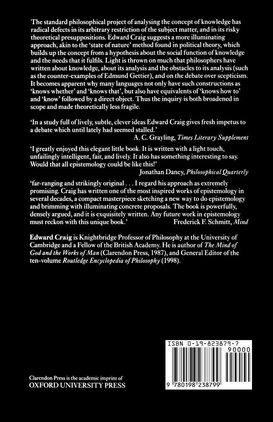 Rückseite: 9780198238799 | Knowledge and the State of Nature | An Essay in Conceptual Synthesis