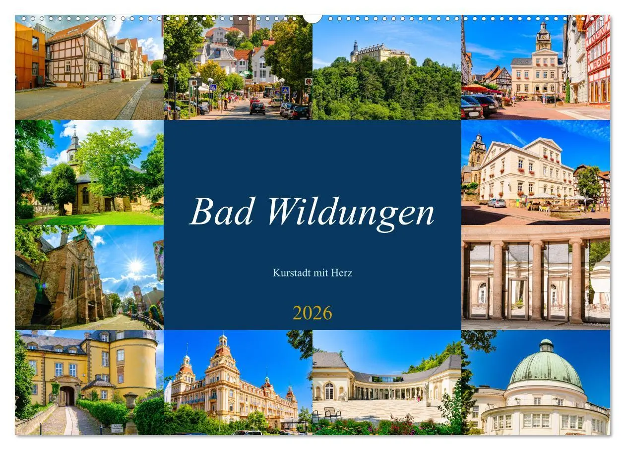 Cover: 9783457868799 | Bad Wildungen, Kurstadt mit Herz (Wandkalender 2026 DIN A2 quer),...