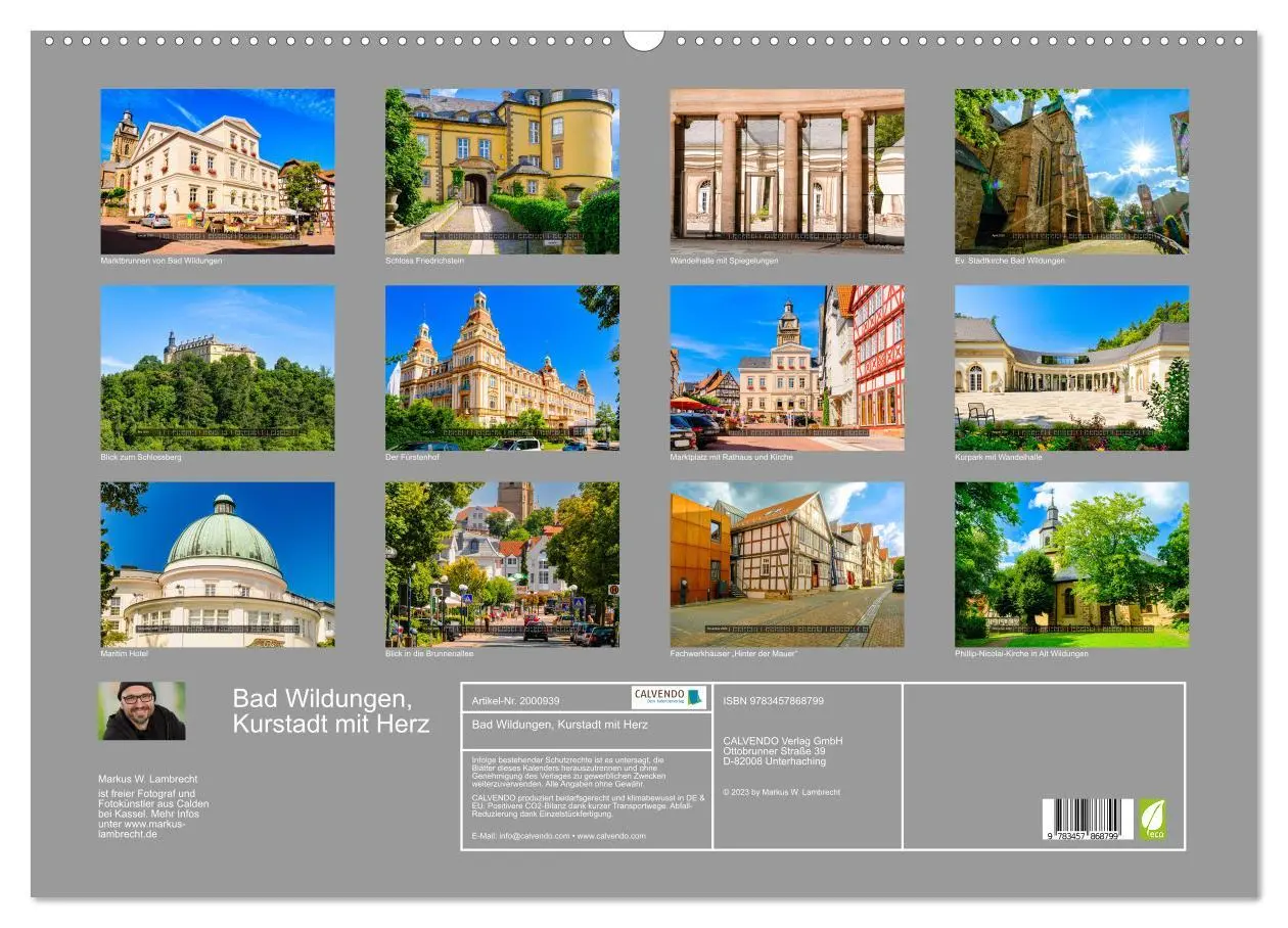 Bild: 9783457868799 | Bad Wildungen, Kurstadt mit Herz (Wandkalender 2026 DIN A2 quer),...