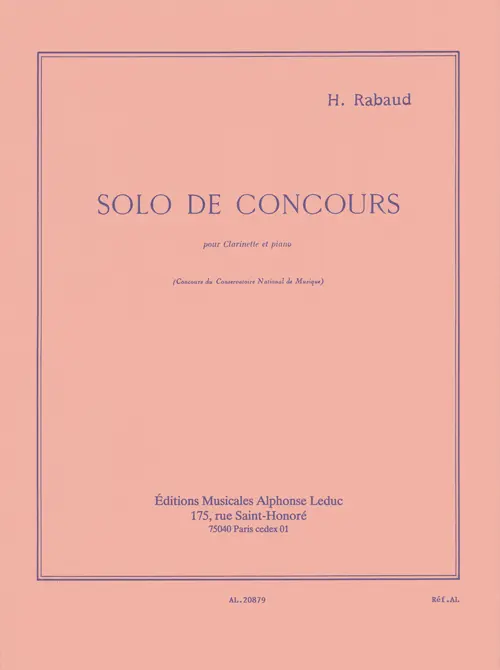 Cover: 9790046208799 | Solo De Concours | Henri Rabaud | Buch | Alphonse Leduc