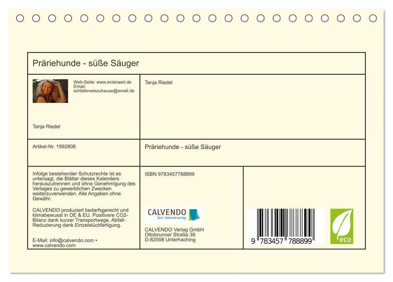 Bild: 9783457788899 | Präriehunde - süße Säuger (Tischkalender 2026 DIN A5 quer),...