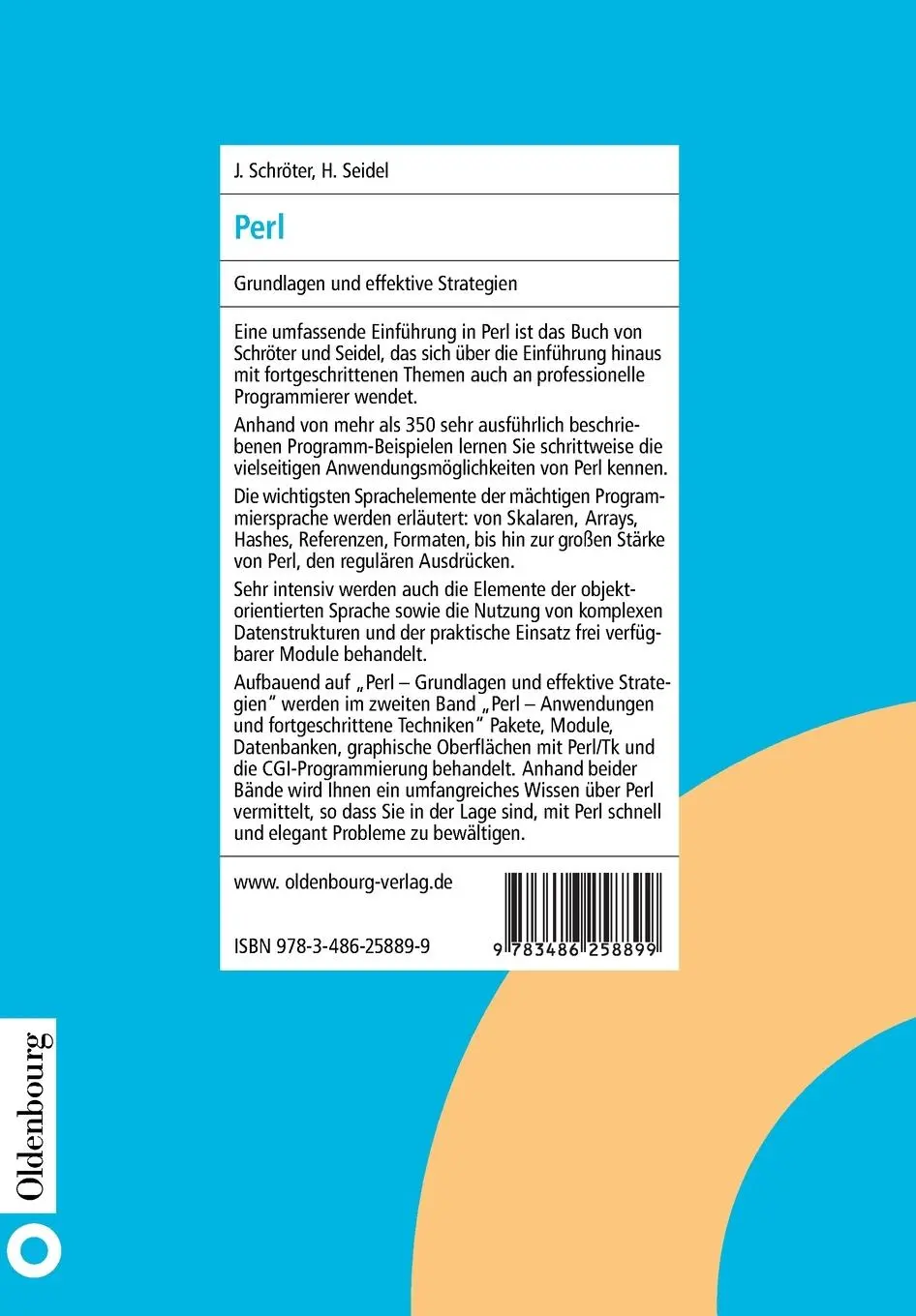 Rückseite: 9783486258899 | Perl | Grundlagen und effektive Strategien | Helmut Seidel (u. a.) | X