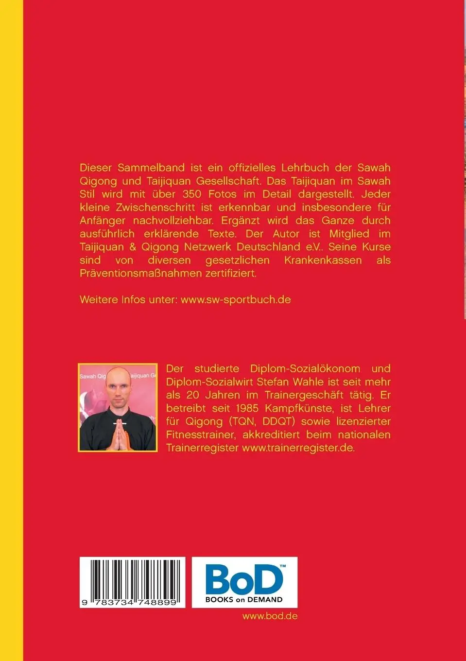 Rückseite: 9783734748899 | Sammelband Taijiquan Sawah Kuen | Meditation in Bewegung | Wahle