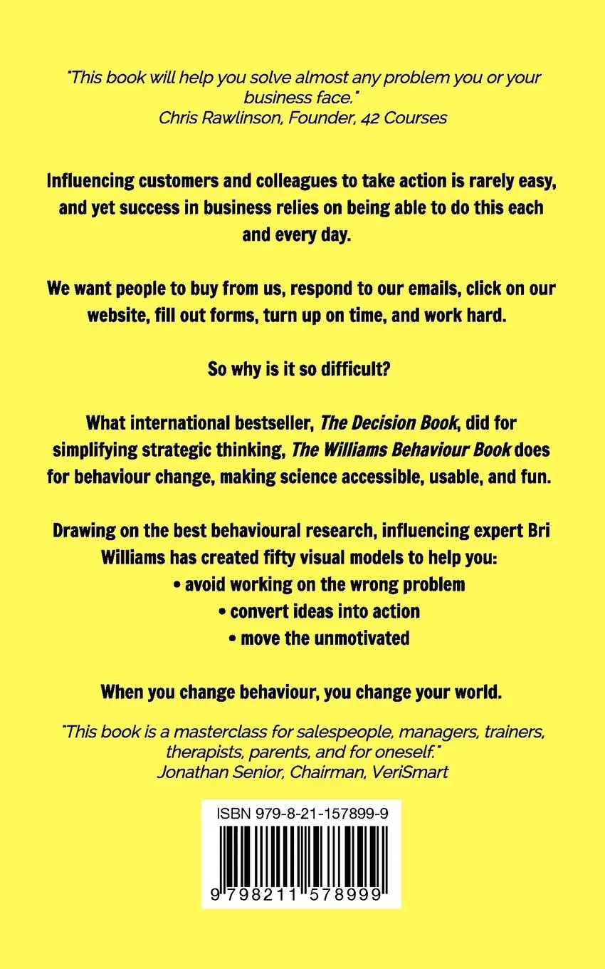 Rückseite: 9798211578999 | The Williams Behaviour Book | 50 Models to Influence Action | Williams