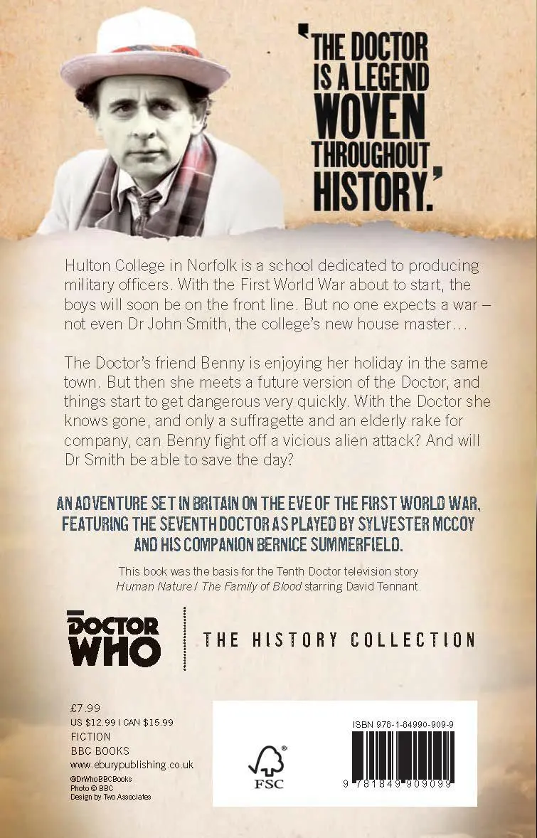 Rückseite: 9781849909099 | Doctor Who: Human Nature | The History Collection | Paul Cornell