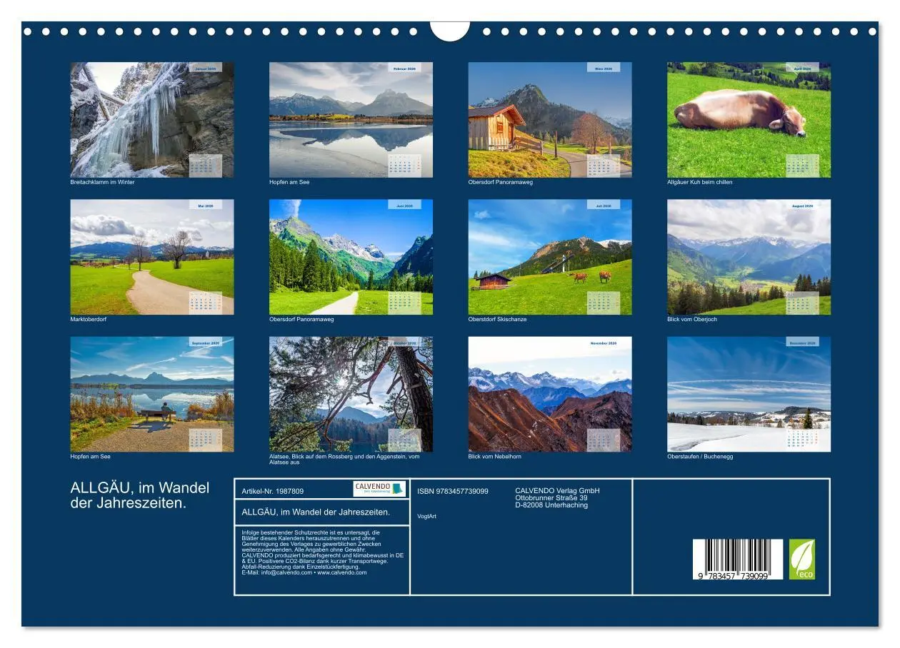 Bild: 9783457739099 | ALLGÄU, im Wandel der Jahreszeiten. (Wandkalender 2026 DIN A3...