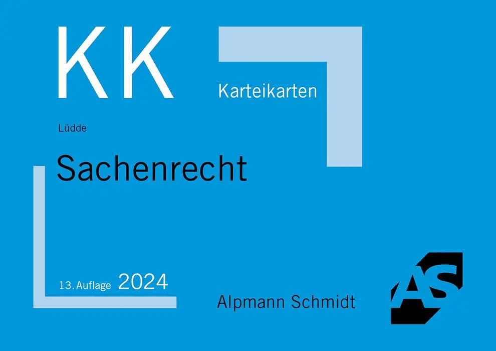 Cover: 9783867529099 | Karteikarten Sachenrecht | Jan Stefan Lüdde | Taschenbuch | 121 S.